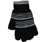 Wholesale - LADIES BLACK STRIPED GLOVES C/P 288, UPC: 794434460898